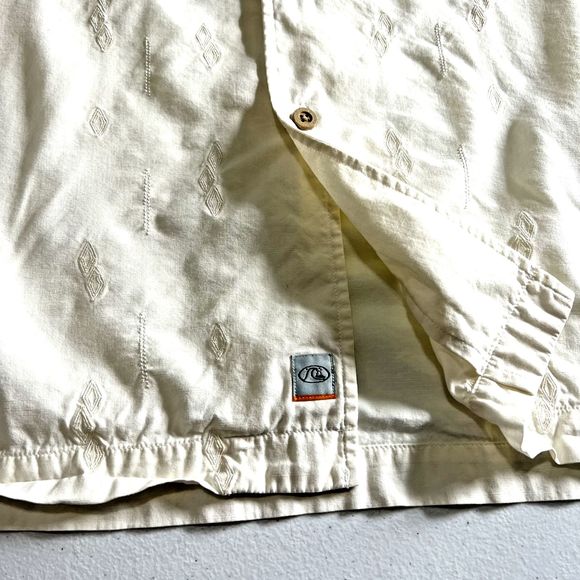 QuikSilver Edition Comfort Fit Men Sz XXL/TTG Color Beige Button Up Embroidered - Picture 15 of 16